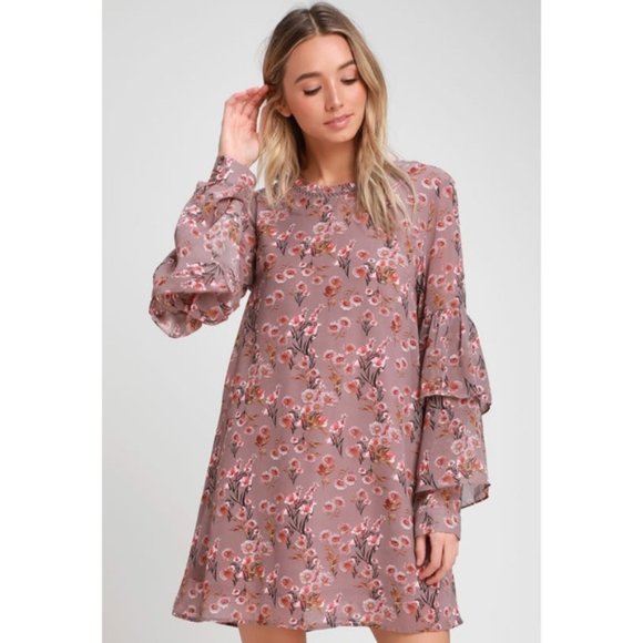 Lulus Dresses & Skirts - LULUS day date mauve floral print dress✨S